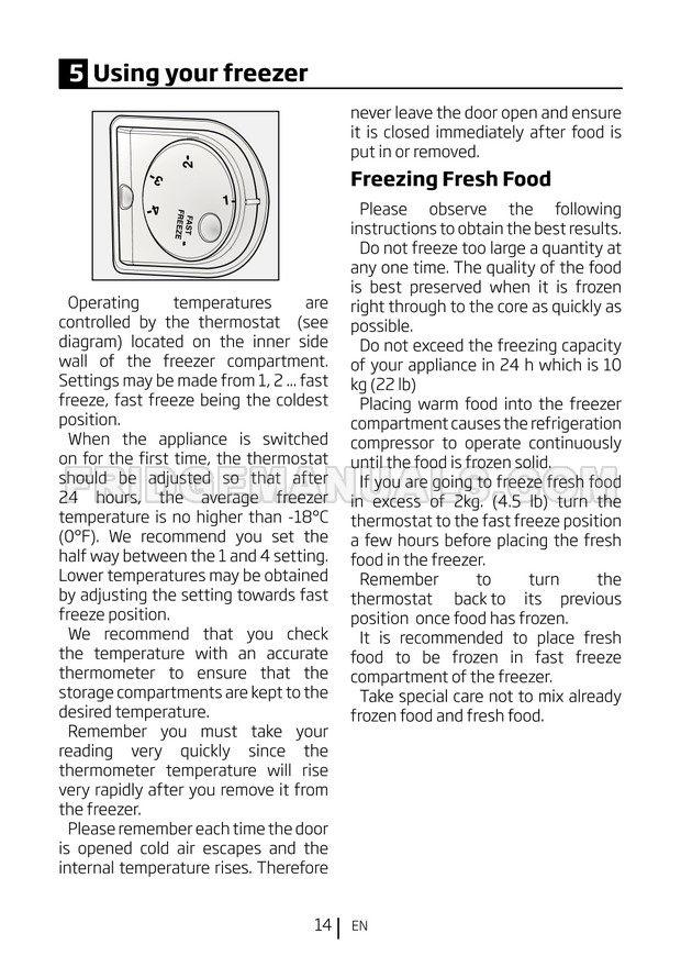 Beko FXF553W User Manual