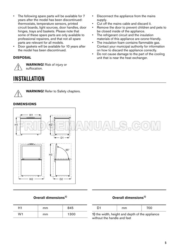 Zanussi ZCAN38FW1 Chest Freezer User Manual