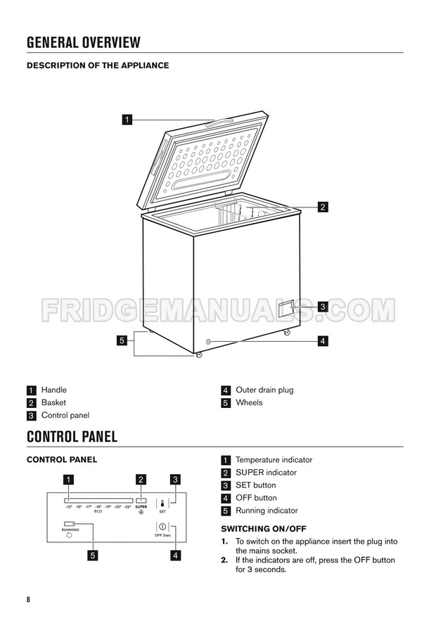 Zanussi ZCAN38FW1 Chest Freezer User Manual
